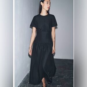 NWT ZW Collection Denim MIDI Dress Small Blue Navy 4437/257/407